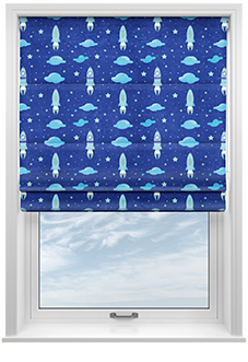 Blast Off, Blue Comet - Twist&Fit Roman Blind